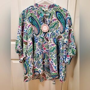 Umgee Colorful Paisley Blouse